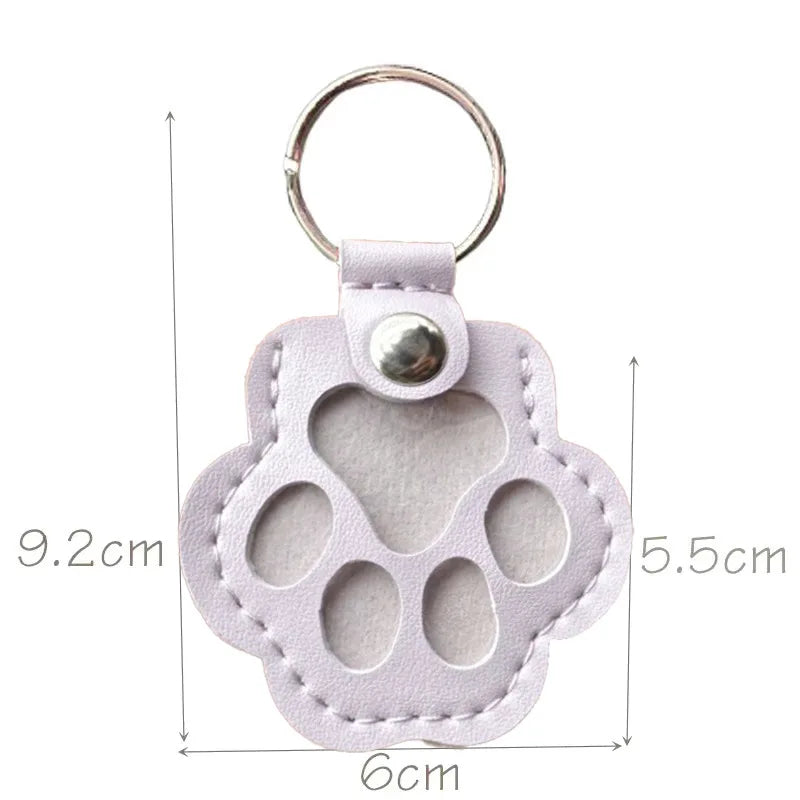 Pet Hair Keepsake Keychain Leather Memorial Locket for Dog Cat Fur
