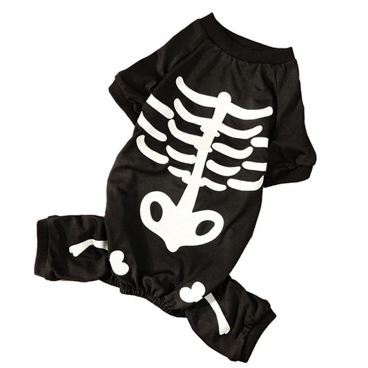 Glow in Dark Skeleton Dog Costume - Halloween Pet Jumpsuit