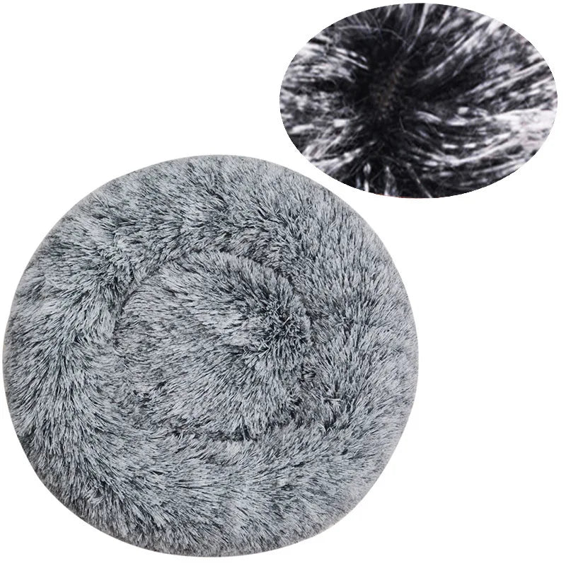 Ultra Soft Round Pet Bed - Washable Plush Dog Cat Bed