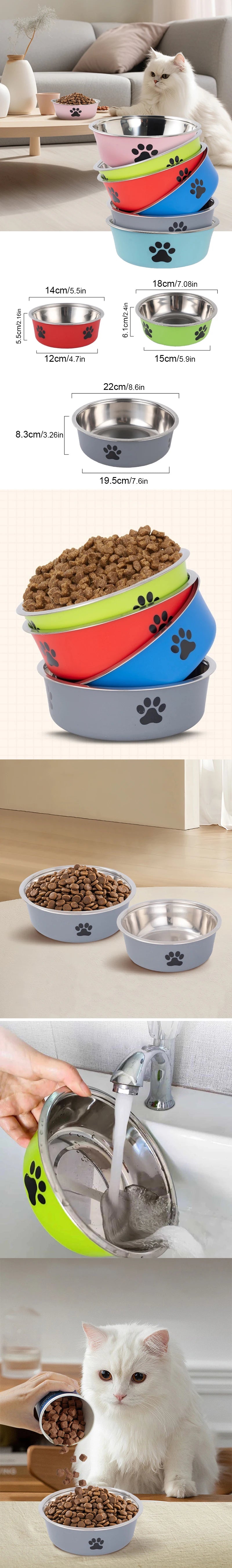 Stainless Steel Pet Bowl Non-Slip - Perfect Dogs Cats