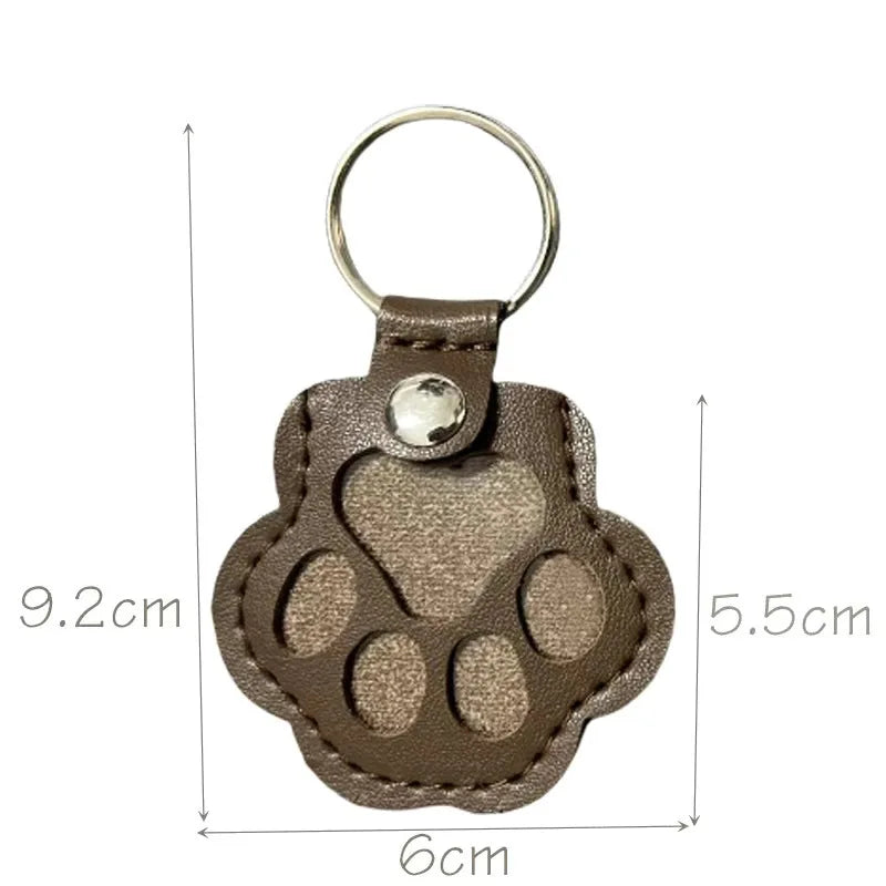 Pet Hair Keepsake Keychain Leather Memorial Locket for Dog Cat Fur