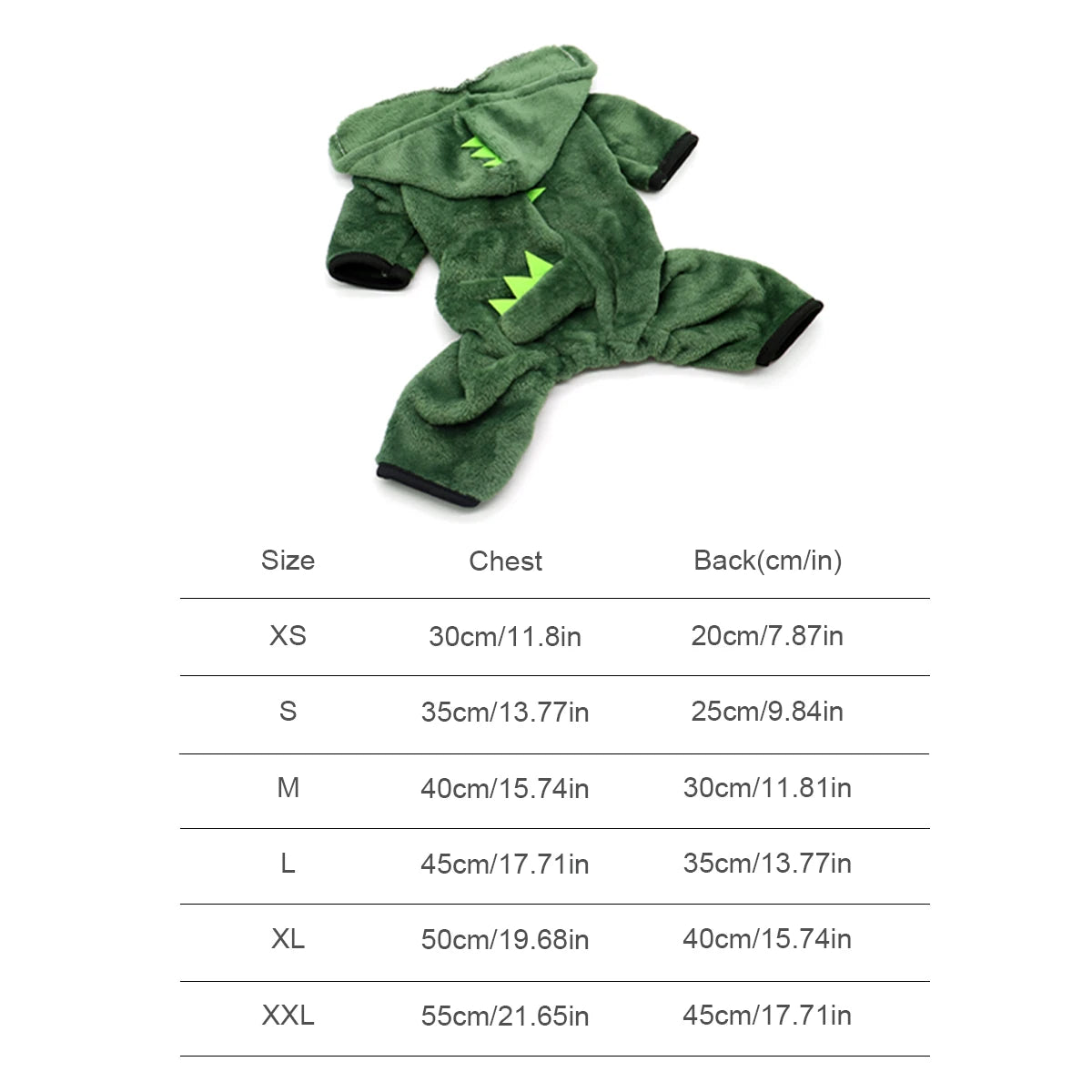 Halloween Dinosaur Dog Costume - Warm Fleece Pet Hoodie