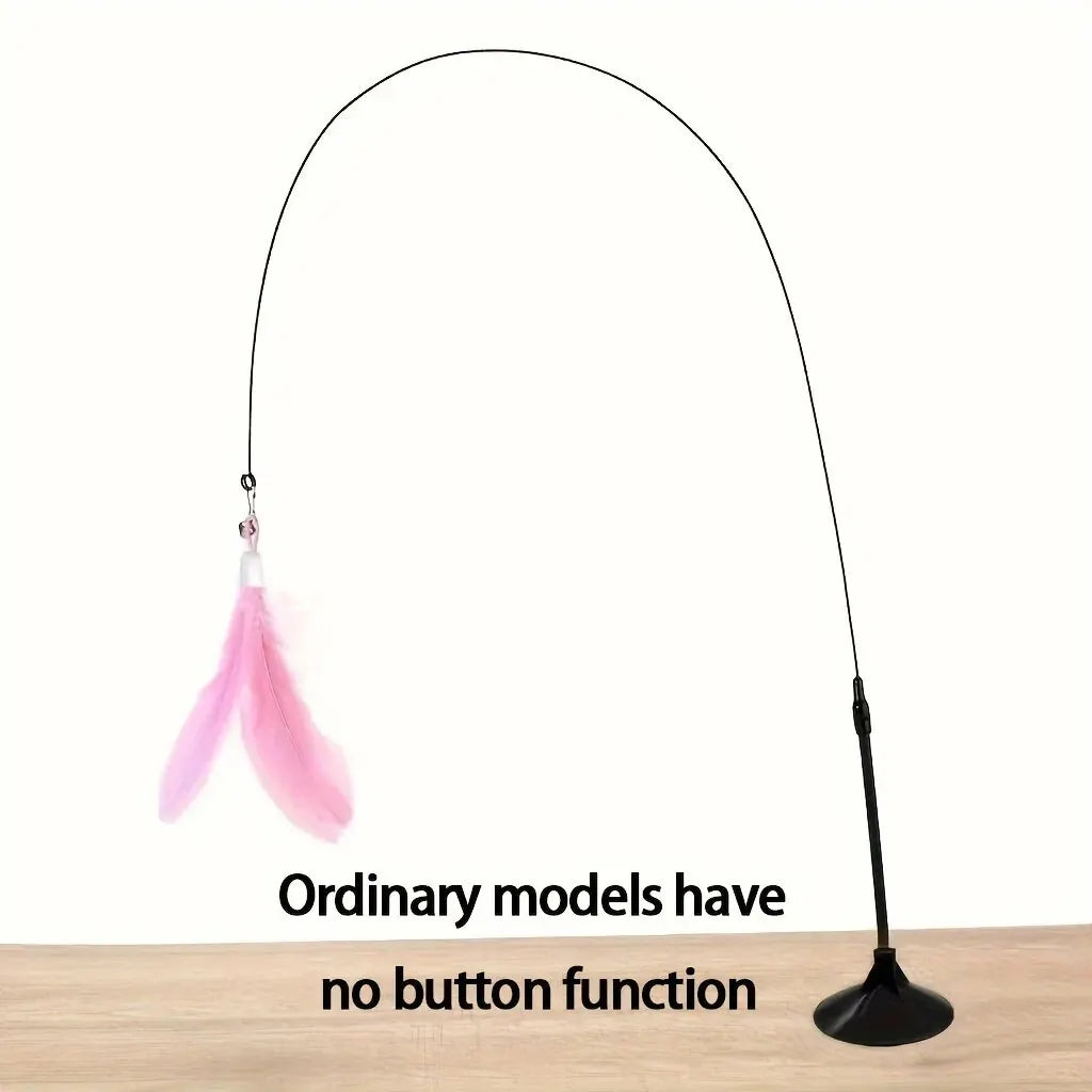 Interactive Cat Feather Wand Toy - Teaser Play Stick