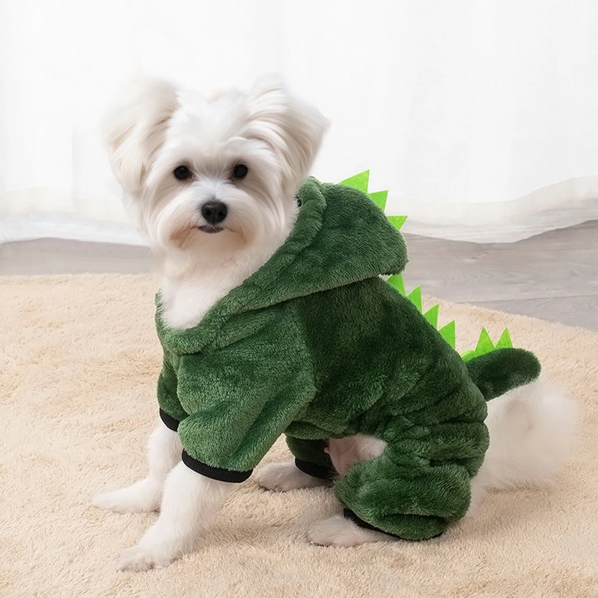 Halloween Dinosaur Dog Costume - Warm Fleece Pet Hoodie