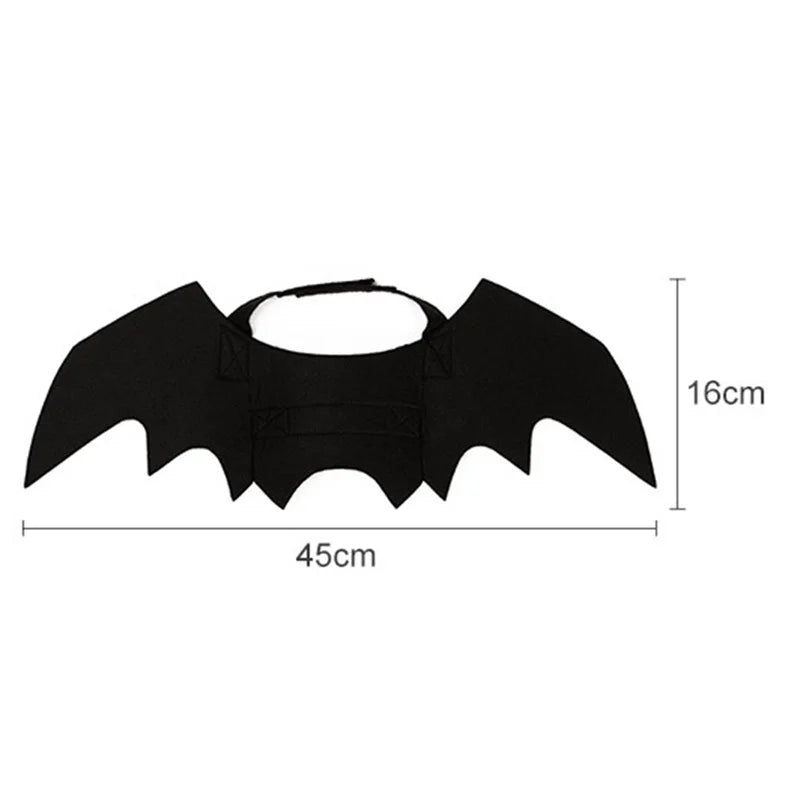Halloween Bat Wings Pet Costume - Black Pet Harness Wings