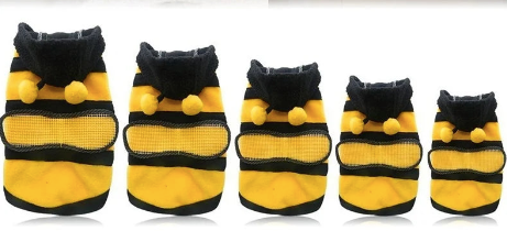 Halloween Bee Dog Costume - Cozy Fleece Hoodie Pet Outfit