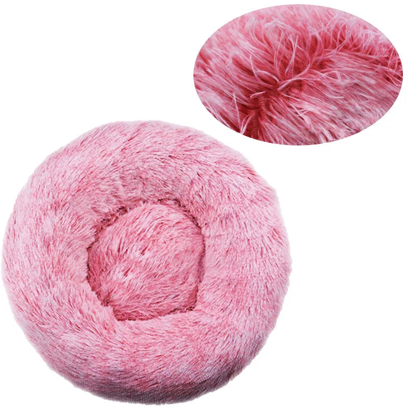 Ultra Soft Round Pet Bed - Washable Plush Dog Cat Bed