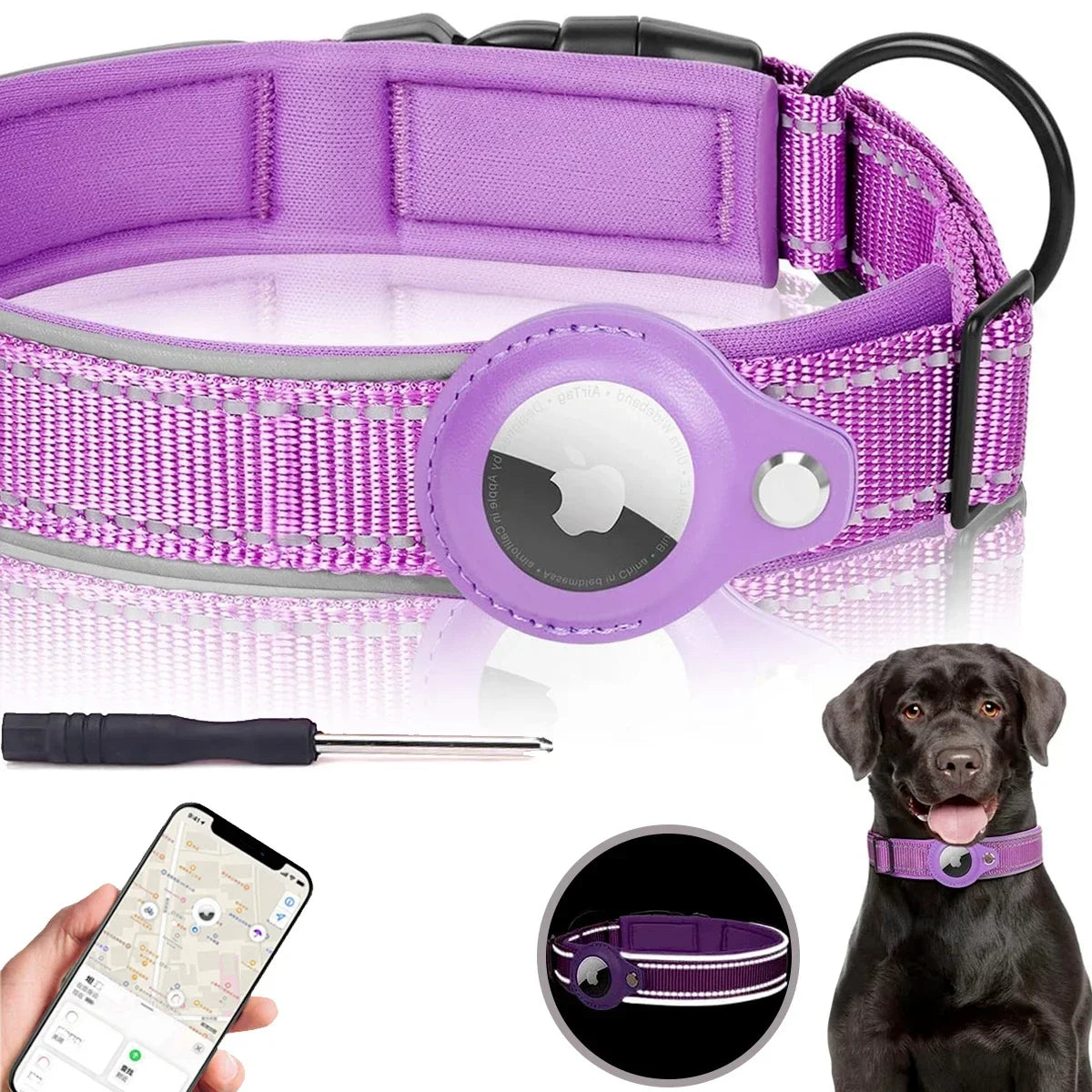 AirTag Dog Collar GPS - Waterproof Pet Tracking Collar