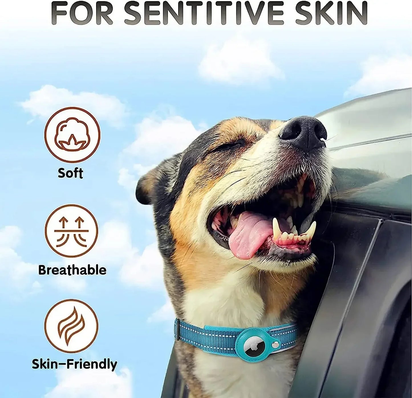 AirTag Dog Collar GPS - Waterproof Pet Tracking Collar