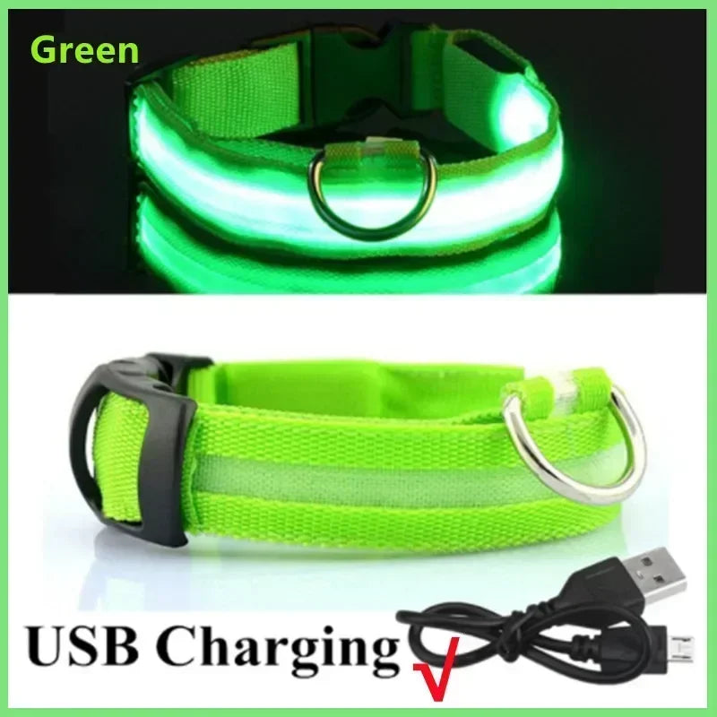 LED Dog Collar Rechargeable - Safety Light Up Pet Collar