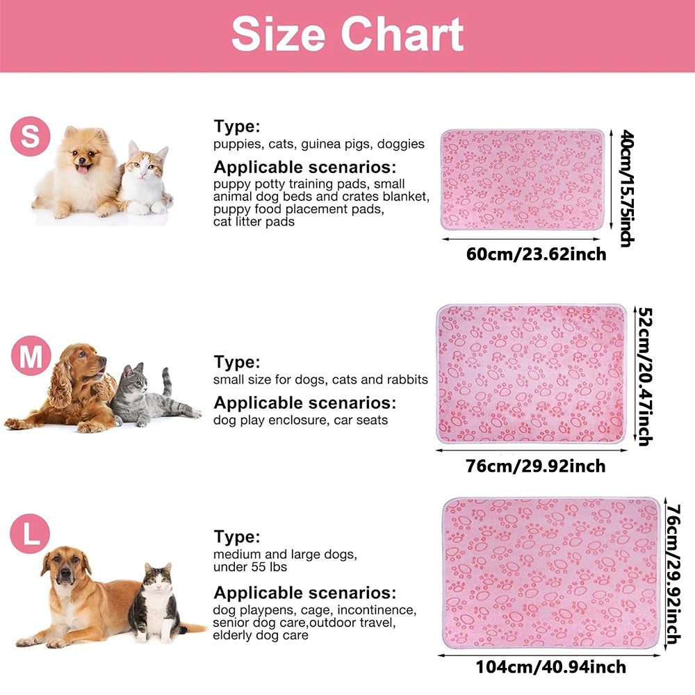 Ultra-Soft Paw Print Pet Blanket - Machine Washable Fleece
