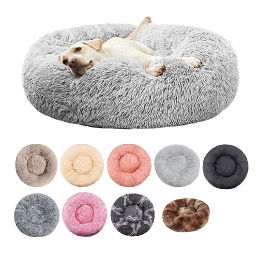 Ultra Soft Round Pet Bed - Washable Plush Dog Cat Bed