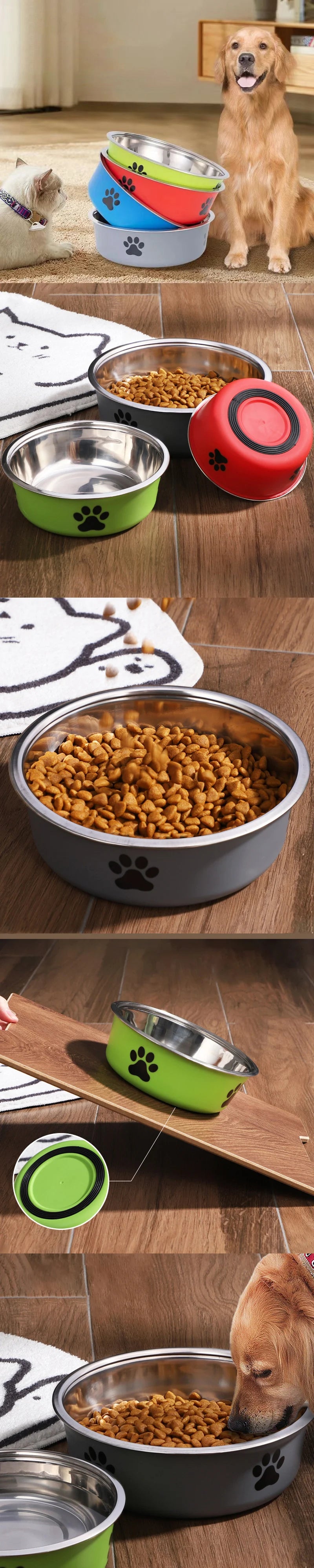 Stainless Steel Pet Bowl Non-Slip - Perfect Dogs Cats
