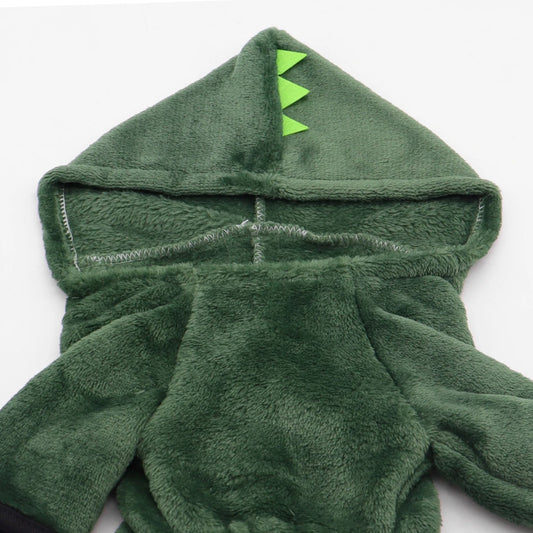 Halloween Dinosaur Dog Costume - Warm Fleece Pet Hoodie