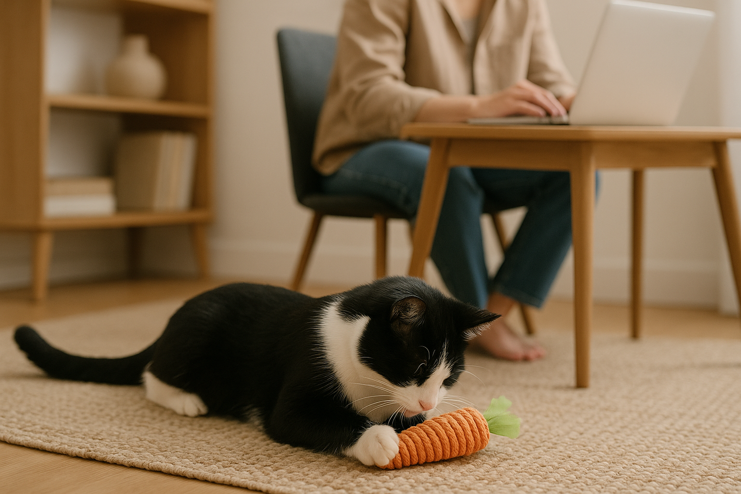 Cat Self-Entertainment with Exact Toy