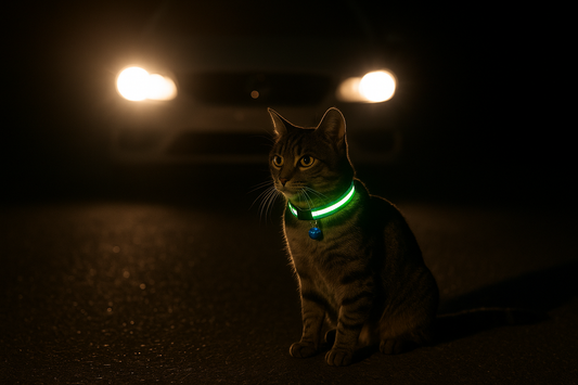 Cat Visible in Car Headlights